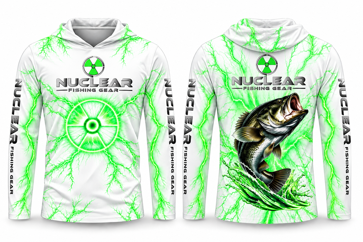 Atomic Green White Fishing Sun Shirt